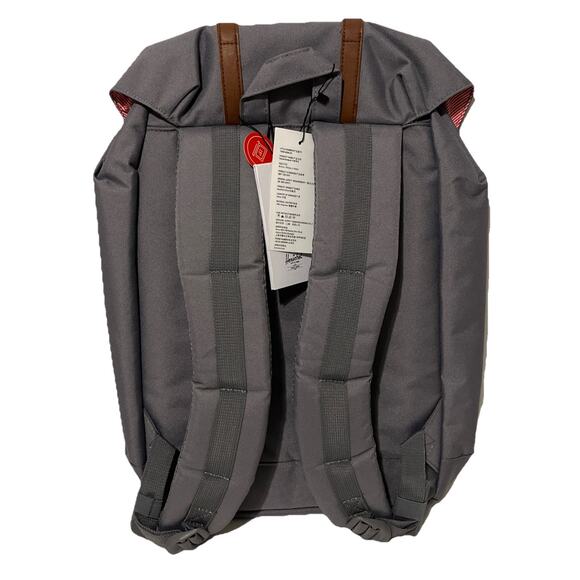 Herschel Retreat Backpack Grey With Brown 19.5L Holds A 15in Laptop NWT $119 - Picture 2 of 9